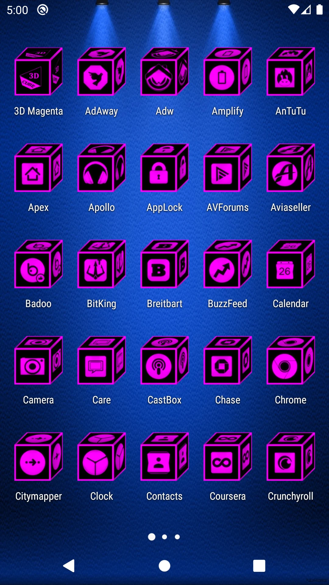 3D Flat Magenta Icon Pack screenshot